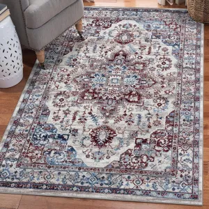 LUXE WEAVERS Victoria Collection Ivory Oriental 5x7 Area Rug 7525