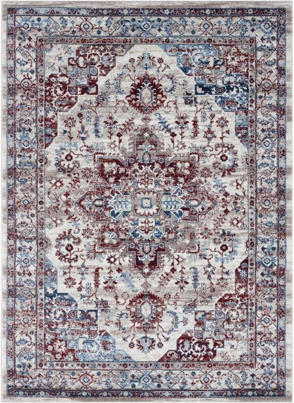 LUXE WEAVERS Victoria Collection Ivory Oriental 5x7 Area Rug 7525