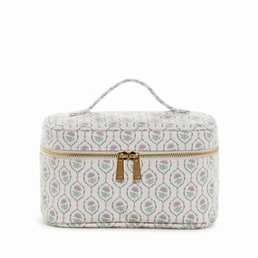 LUXE TRAIN 2 - Cosmetic Case ANTIBES with Navy Pinstripe Liner
