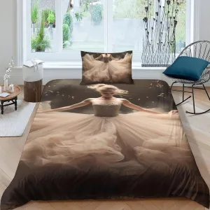 LVTFCO 3D Dancers Printed Duvet Cover Set Cozy Comforter Cover Soft Quilt Cover Hypoallergenic Ballet Beauty Bedding for Boys Girls and Kids Luxe Bedroom Decor Twin（173x218cm）