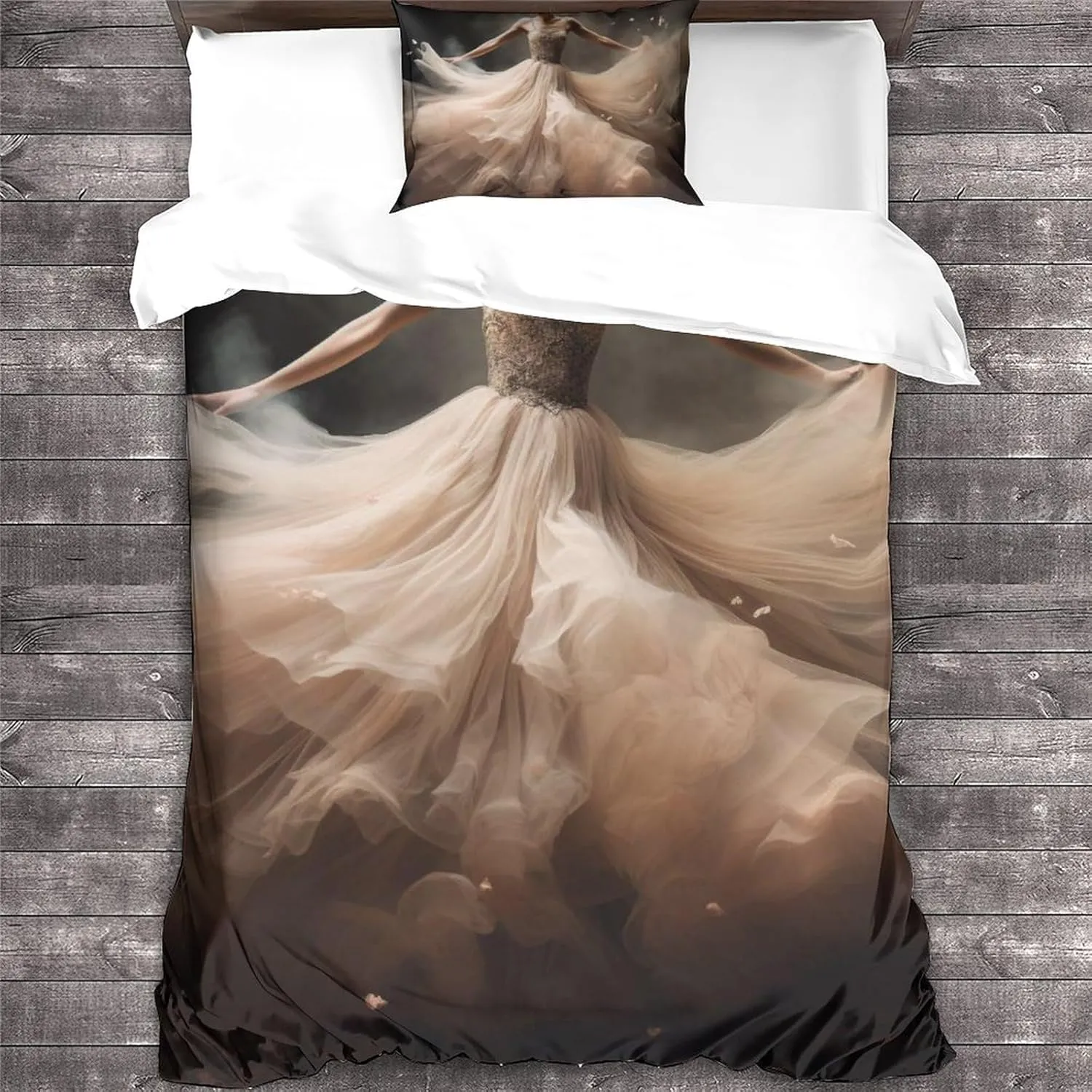 LVTFCO Skin-Friendly Ballet Beauty Bedding Set Cozy Quilt Cover 3D Printed Duvet Cover Luxe Dancers Comforter Covers with Pillowcases Microfiber for Boys and Girls 3 Pieces Twin（173x218cm）