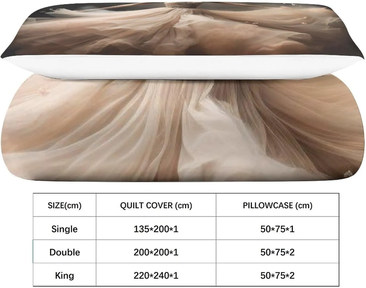 LVTFCO Skin-Friendly Ballet Beauty Bedding Set Cozy Quilt Cover 3D Printed Duvet Cover Luxe Dancers Comforter Covers with Pillowcases Microfiber for Boys and Girls 3 Pieces Twin（173x218cm）