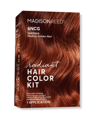 Madison Reed Radiant Hair Color Kit, Medium Amaretto Red for 100% Gray Coverage, Ammonia-Free, 6NCG Sardinia Red, Permanent Hair Dye, Pack of 1