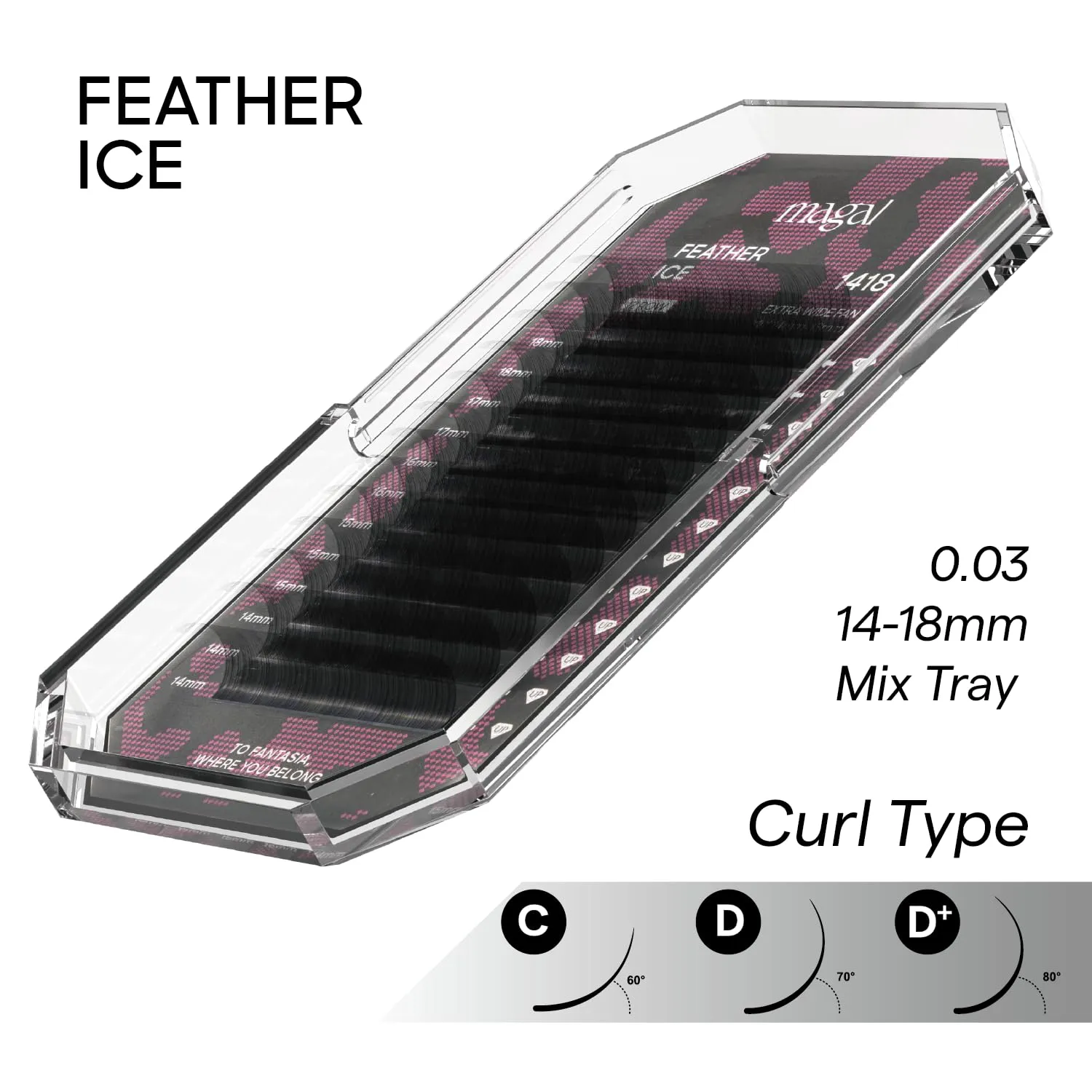 MAGAL Mega Volume Classic Black Fluffy Eyelash Extensions 0.03 C/D/D  14-18mm Easy Fan/Silky Individual Lash/Extra Volume Professional Eyelash Tray (Classic 1418 D curl)