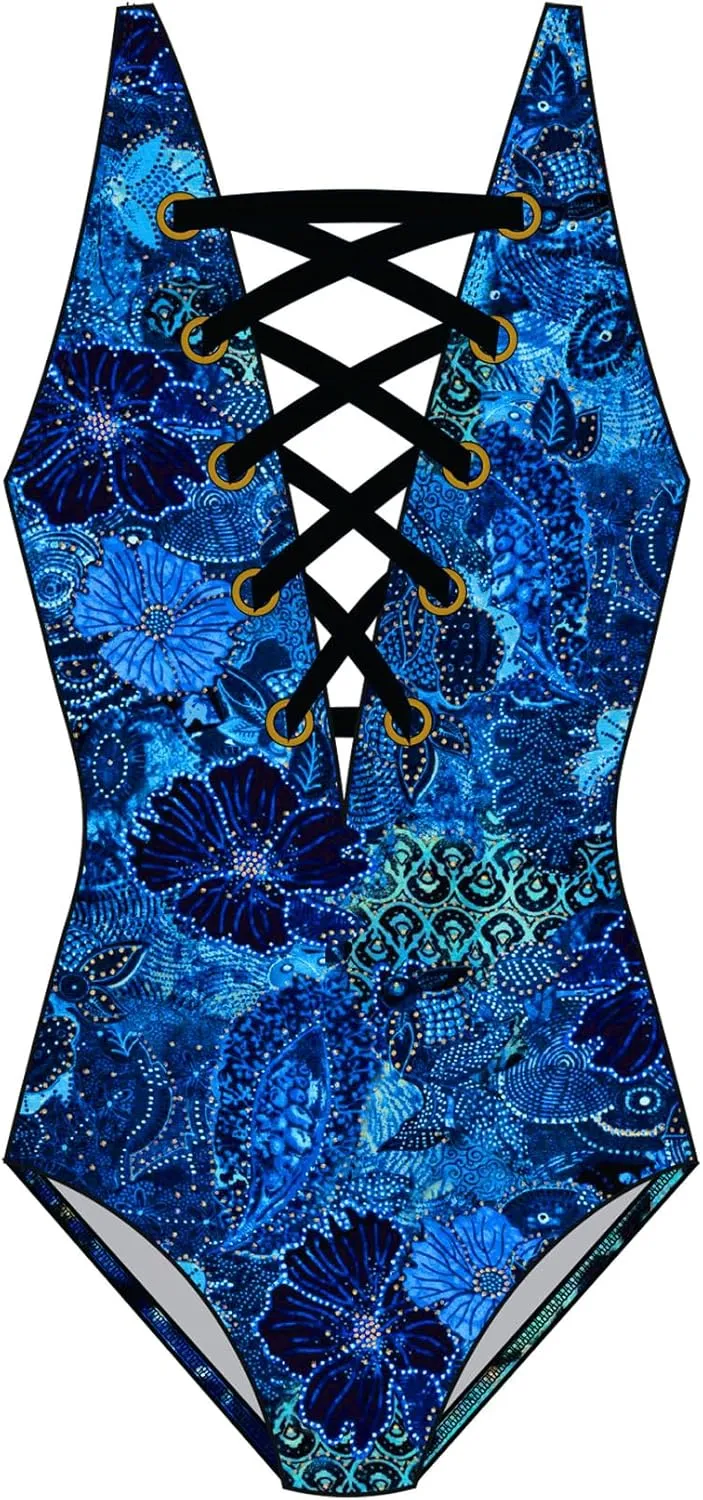 MagicSuit Women's Swimwear Juxtapose Steffi Soft Cup Lace Up One Piece Swimsuit