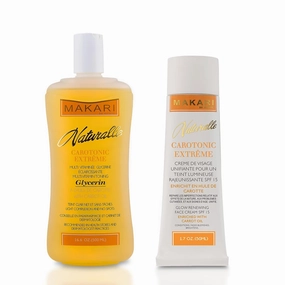 MAKARI Naturalle Carotonic Extreme Skincare Bundle | Brightening Body Glycerin & Glow Renewing Face Cream | For Radiant Skin, Scar Fading, and Anti-Aging