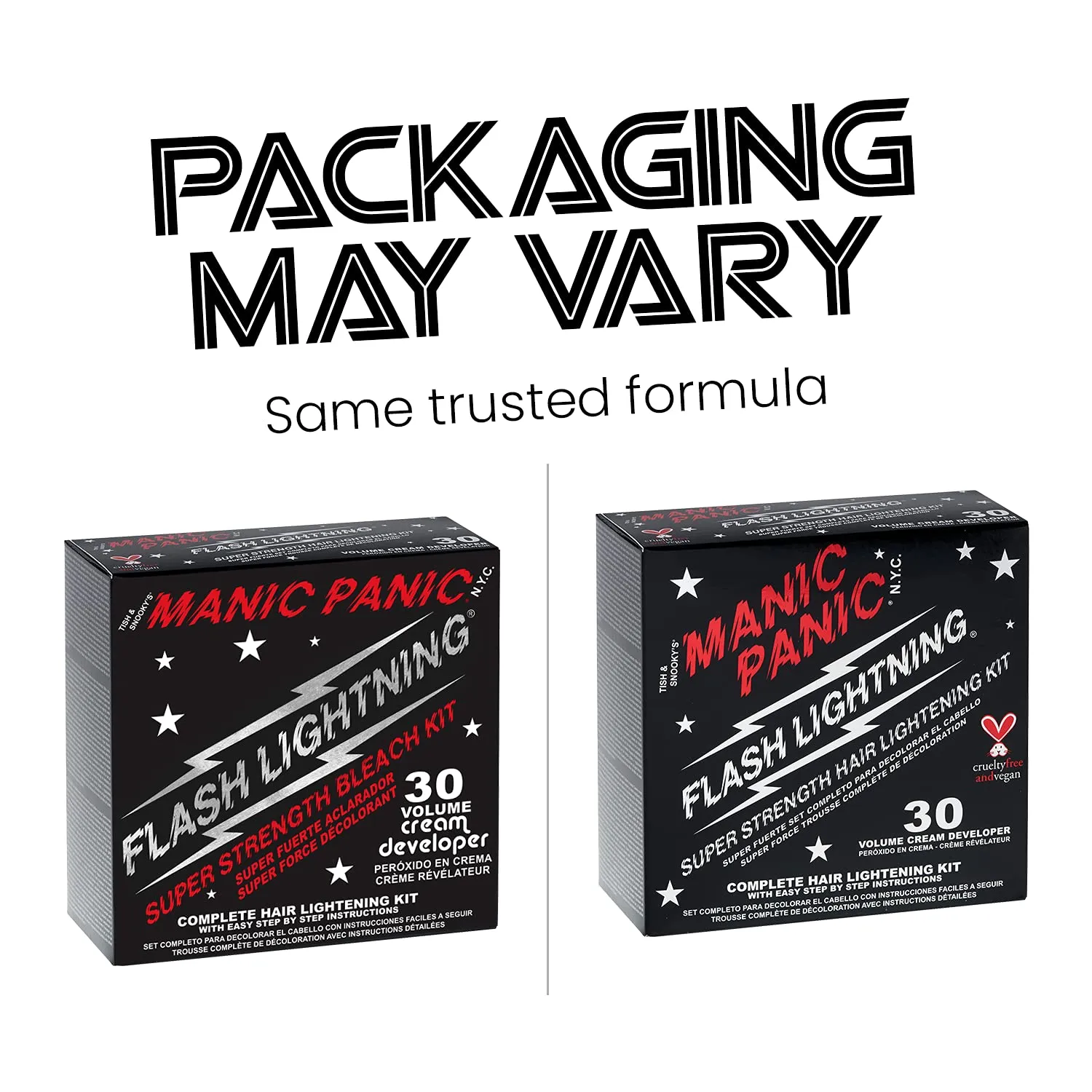 MANIC PANIC Flash Lightning Hair Bleach Kit - Bleach Powder   30 Volume Developer - Hair Lightener for Dark Shades - Lifts Up to 5 Levels - Achieve Medium to Light Blonde - Vegan & Cruelty-Free (2 pk)