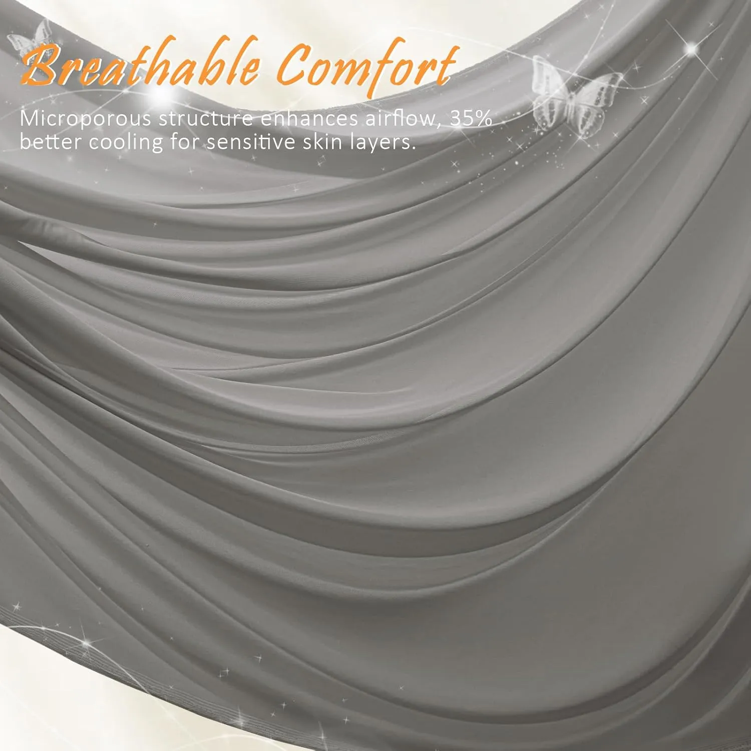 Manyshofu Grey Mesh Fabric by The Yard 4-Way Stretch Fabric(60" Wide), 5 Yard Nylon Spandex Power Mesh Netting Fabrics Lightweight & Breathable Sheer Material for Swimsuit Dress Sewing Costume