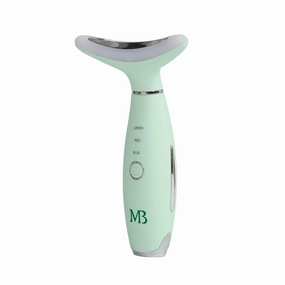 Mario Badescu Triple Light Thermal Face and Neck Massager, Red, Blue & Green LED Light Therapy Facial Device, Warm Massage & Vibrations for Firming, Sculpting & Radiant Skin