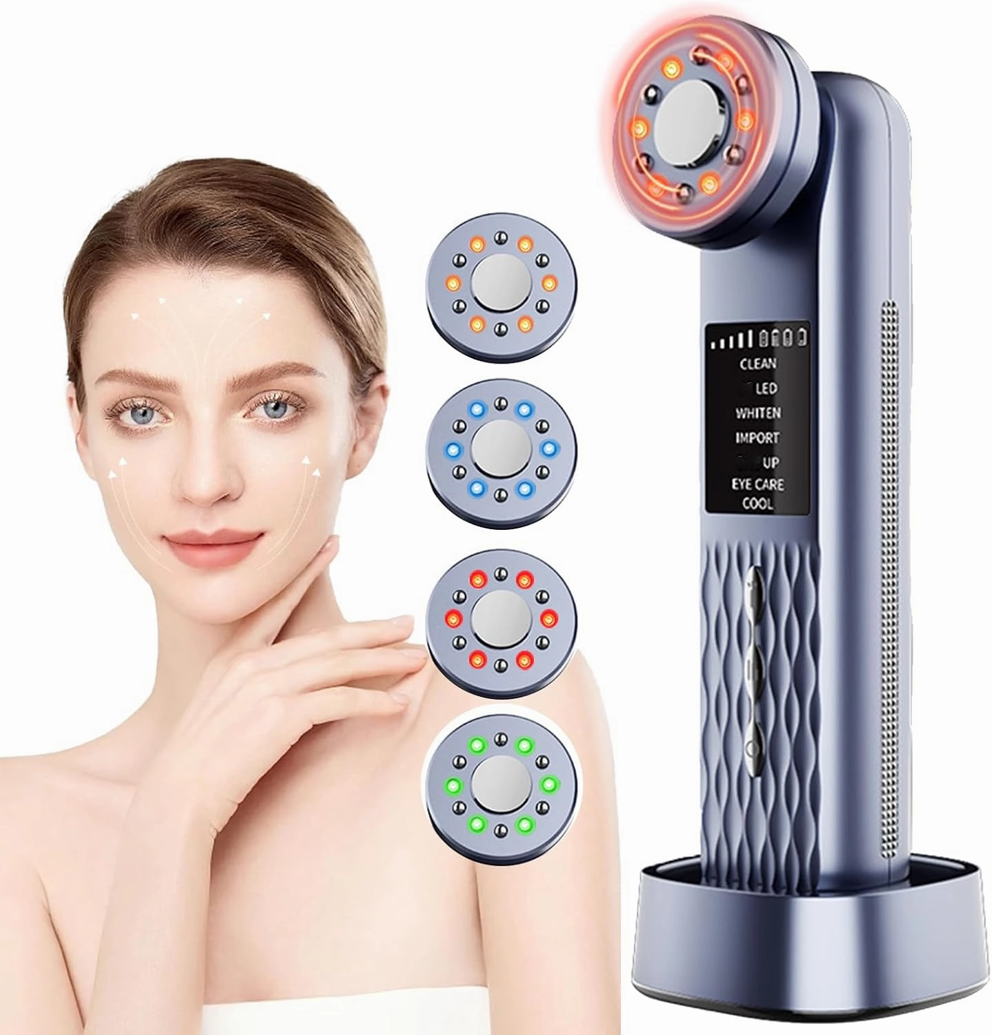 MASIKE Facial Massager for Face, Portable Electric Face Massager 7 in 1 Red Light Therapy Beauty Device Tool for Skin Care at Home