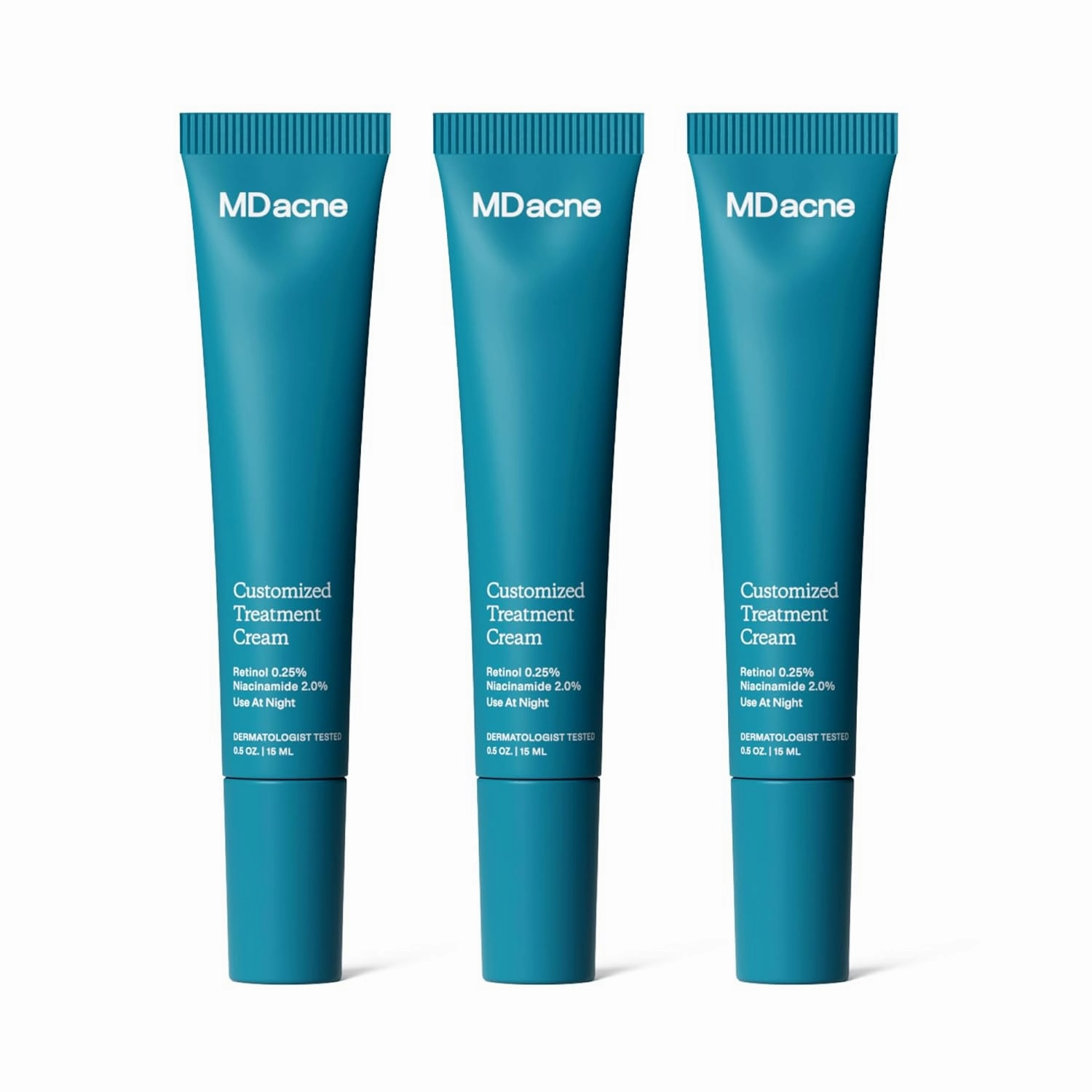 MDacne Retinol 0.25% and Niacinamide 2% Cream (3-pack), Reduces Blemishes and Improves Skin Texture without Irritation