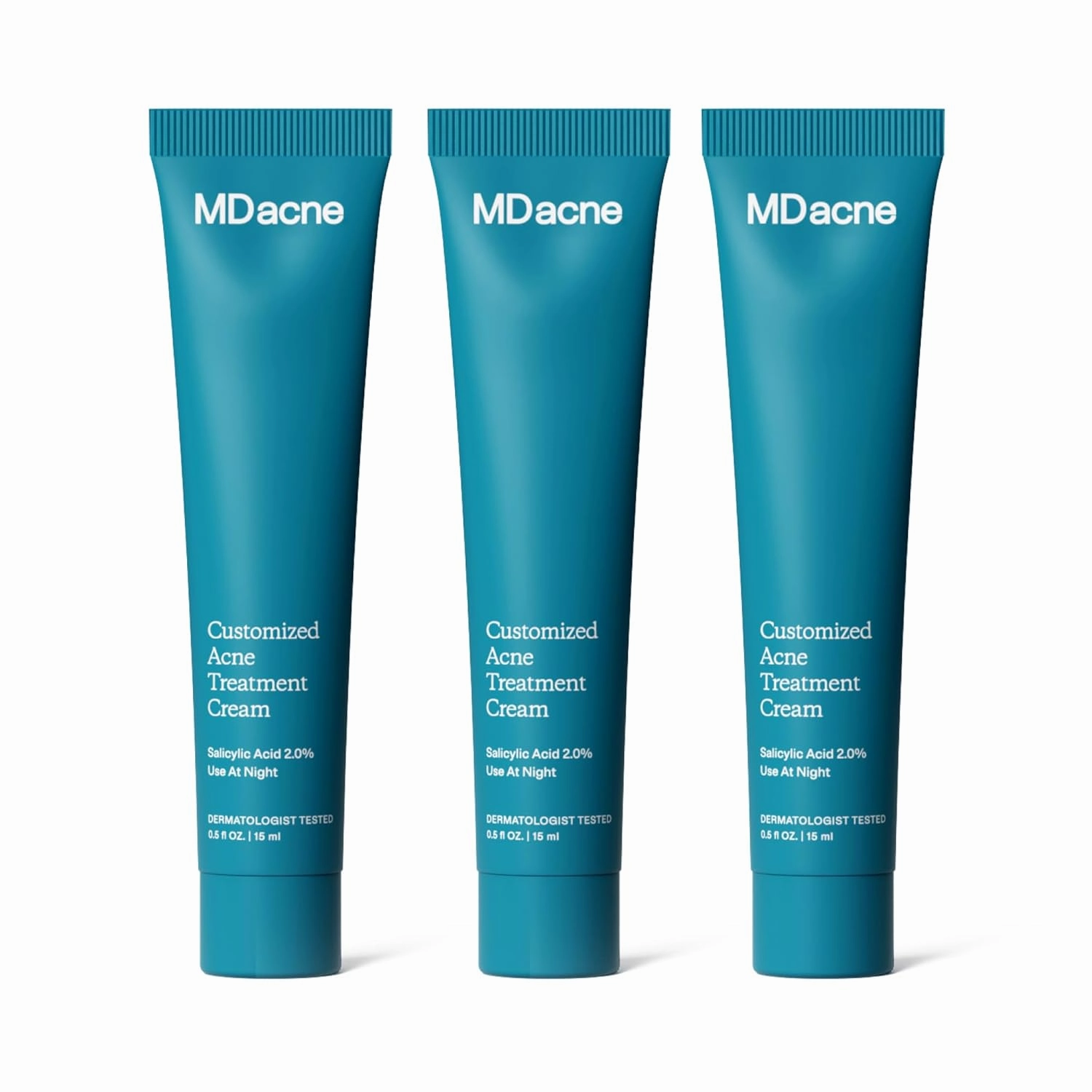 MDacne Salicylic Acid 2.0% (3-Pack) - Acne Treatment Cream, Facial Exfoliant Unclog Pores, Prevents Blemishes, Blackheads, Wrinkles & Fine Lines, Reduce Irritation for Sensitive Acne-Prone Skin
