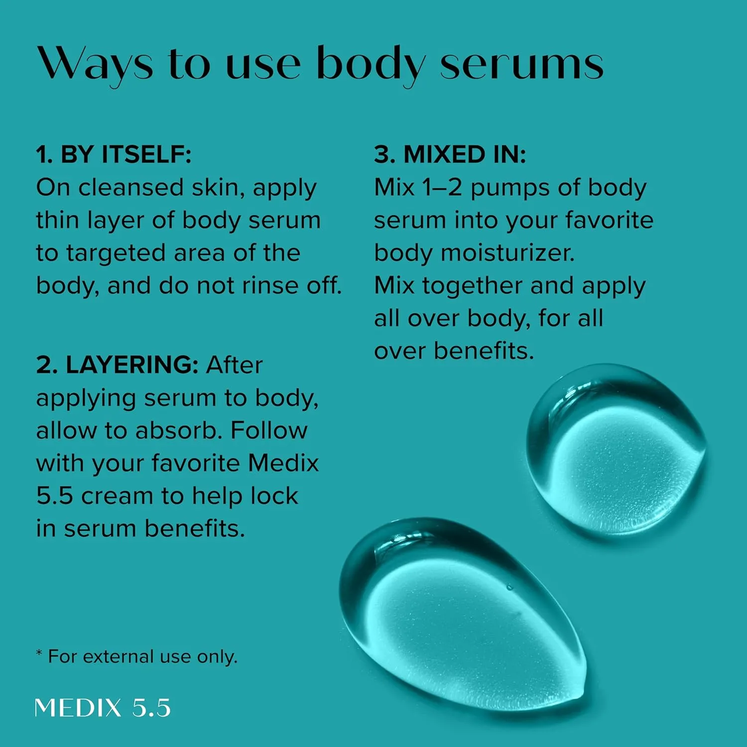 Medix 20% Glycolic Acid Booster   Exfoliating Body Wash Cleanser Skin Care 2PC Set | AHA Exfoliant Cleanser   Body Serum Both Refine   Soften Dead Dry Skin, Bumps, Wrinkles, & Fine Lines, Bundle