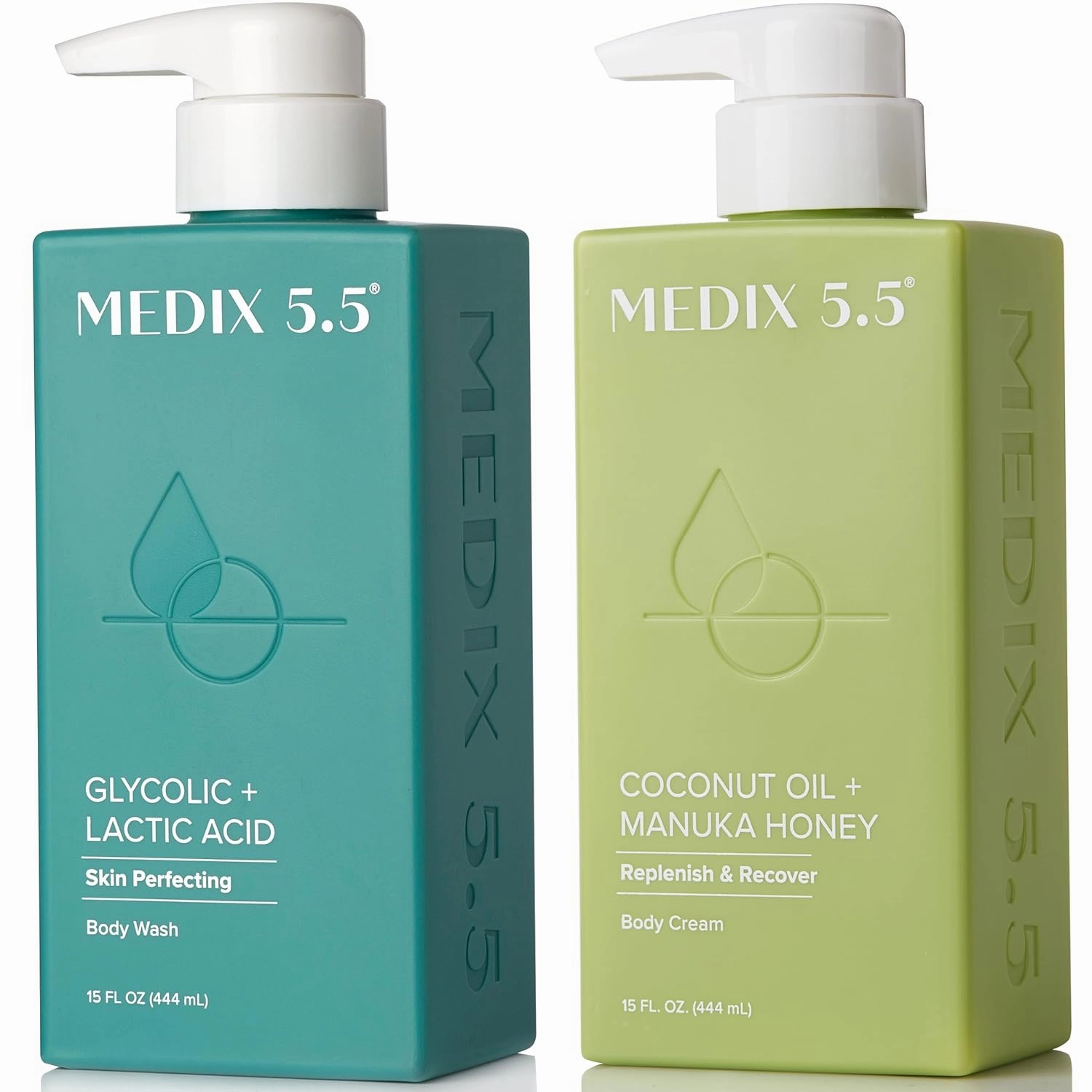 Medix 5.5 Coconut Oil   Manuka Honey Moisturizing Body Cream   Glycolic Acid   Lactic Acid Exfoliating Body Wash Set