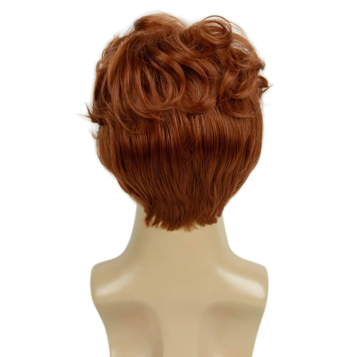 Men Wigs Short Layered Orange Wig Synthetic Heat Resistant Wavy Textured Natural Halloween Cosplay Hair Wig