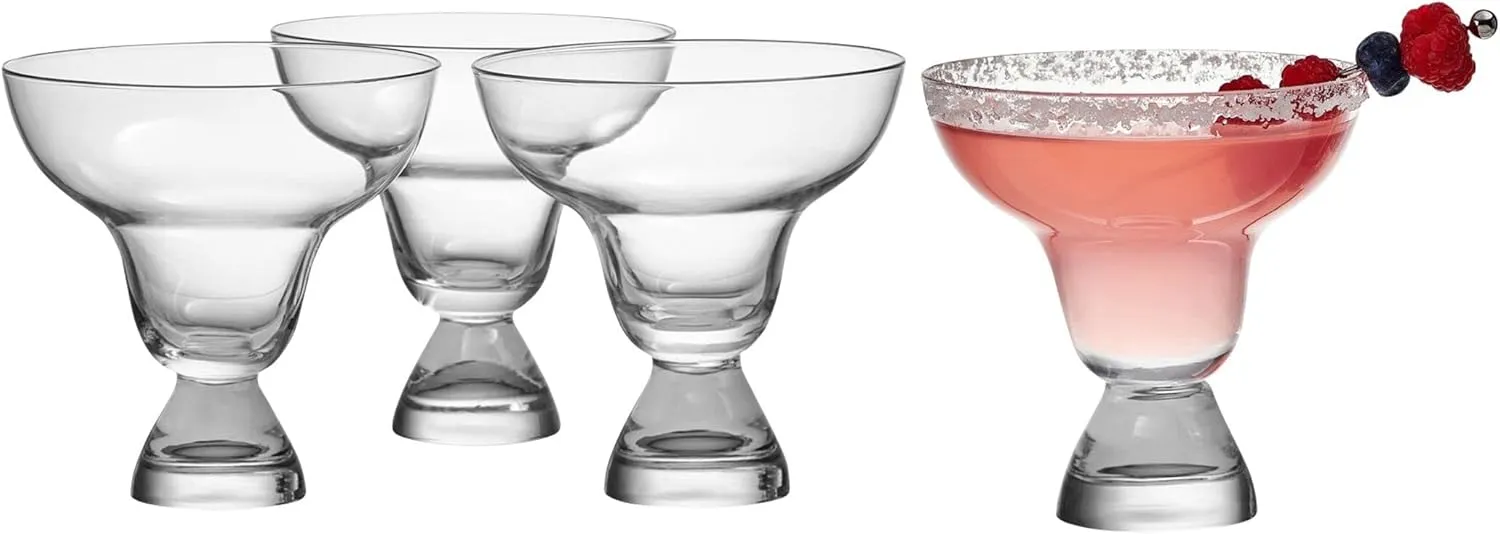 Mikasa Craft Cocktail Set of 4 Stemless Margarita Glasses, 12.5-Ounce, Clear