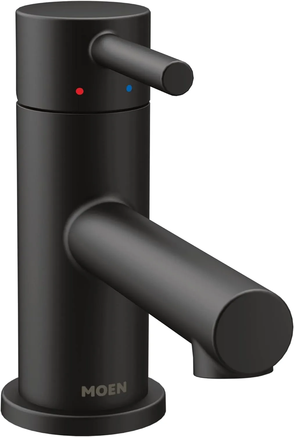 Moen Align Matte Black One-Handle Single Hole Low Profile Modern Bathroom Faucet with Drain Assembly, 6191BL