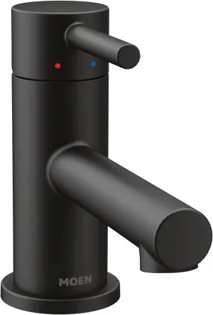 Moen Align Matte Black One-Handle Single Hole Low Profile Modern Bathroom Faucet with Drain Assembly, 6191BL