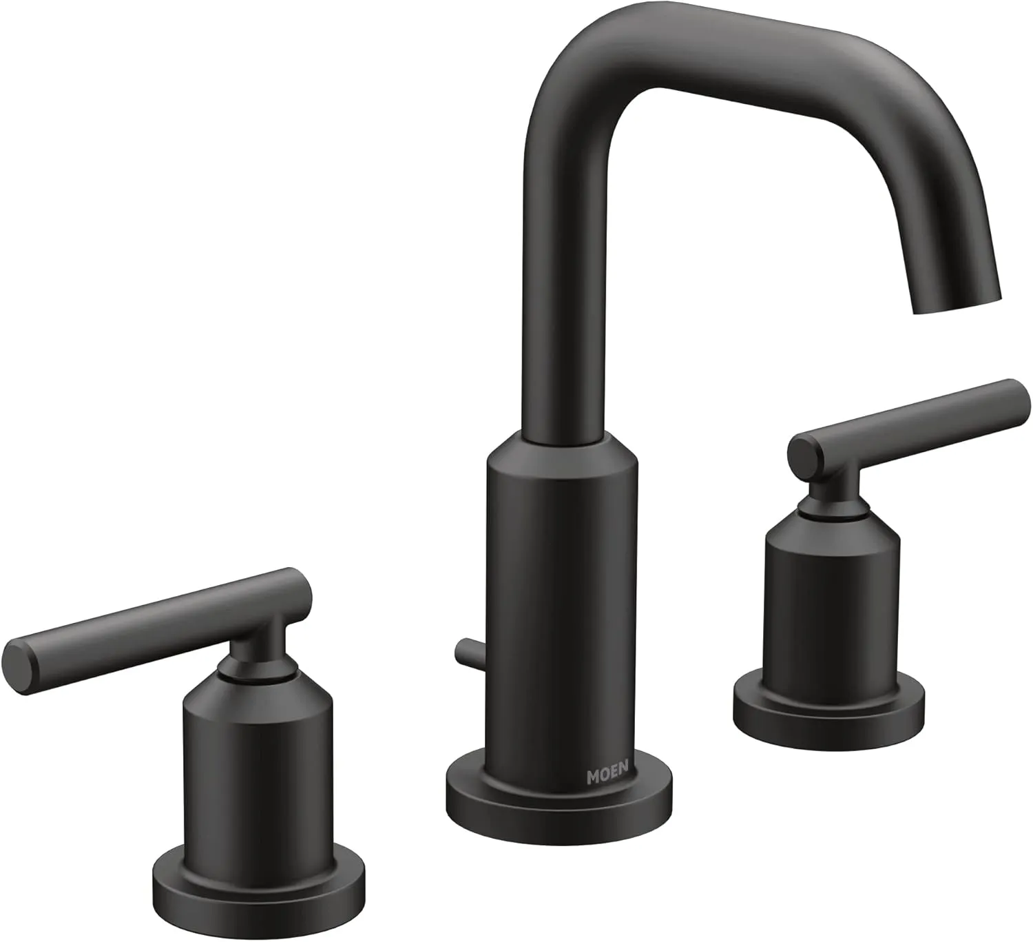 Moen T6142BL Gibson Two Handle 8-Inch Widespread High Arc Modern Bathroom Sink Faucet Valve Required, Trim Only, Matte Black