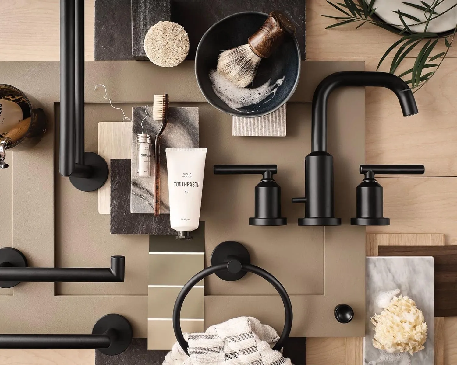 Moen T6142BL Gibson Two Handle 8-Inch Widespread High Arc Modern Bathroom Sink Faucet Valve Required, Trim Only, Matte Black