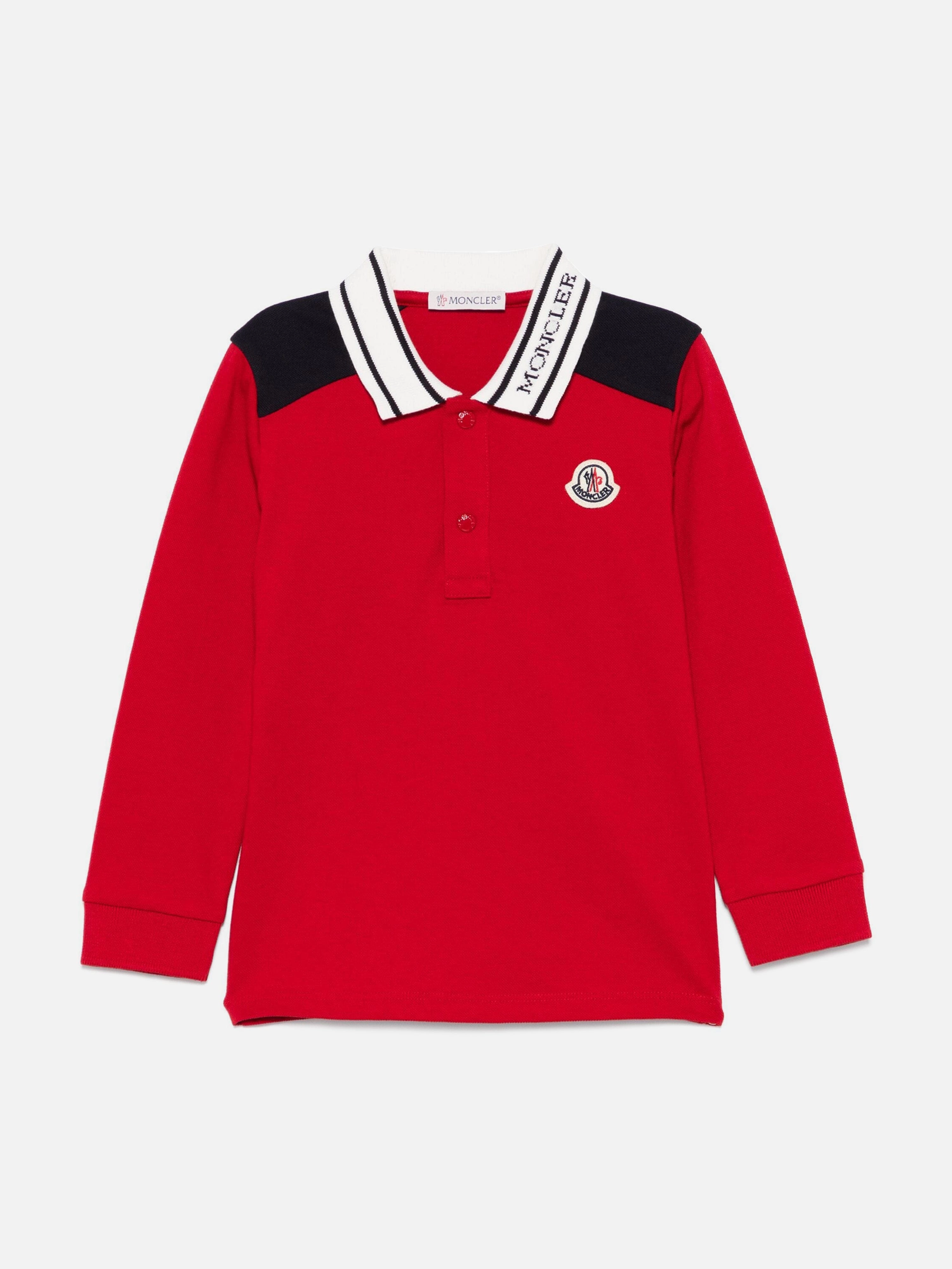 Moncler Enfant Baby Boys Long Sleeve Polo Shirt in Red