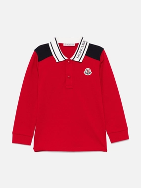 Moncler Enfant Baby Boys Long Sleeve Polo Shirt in Red