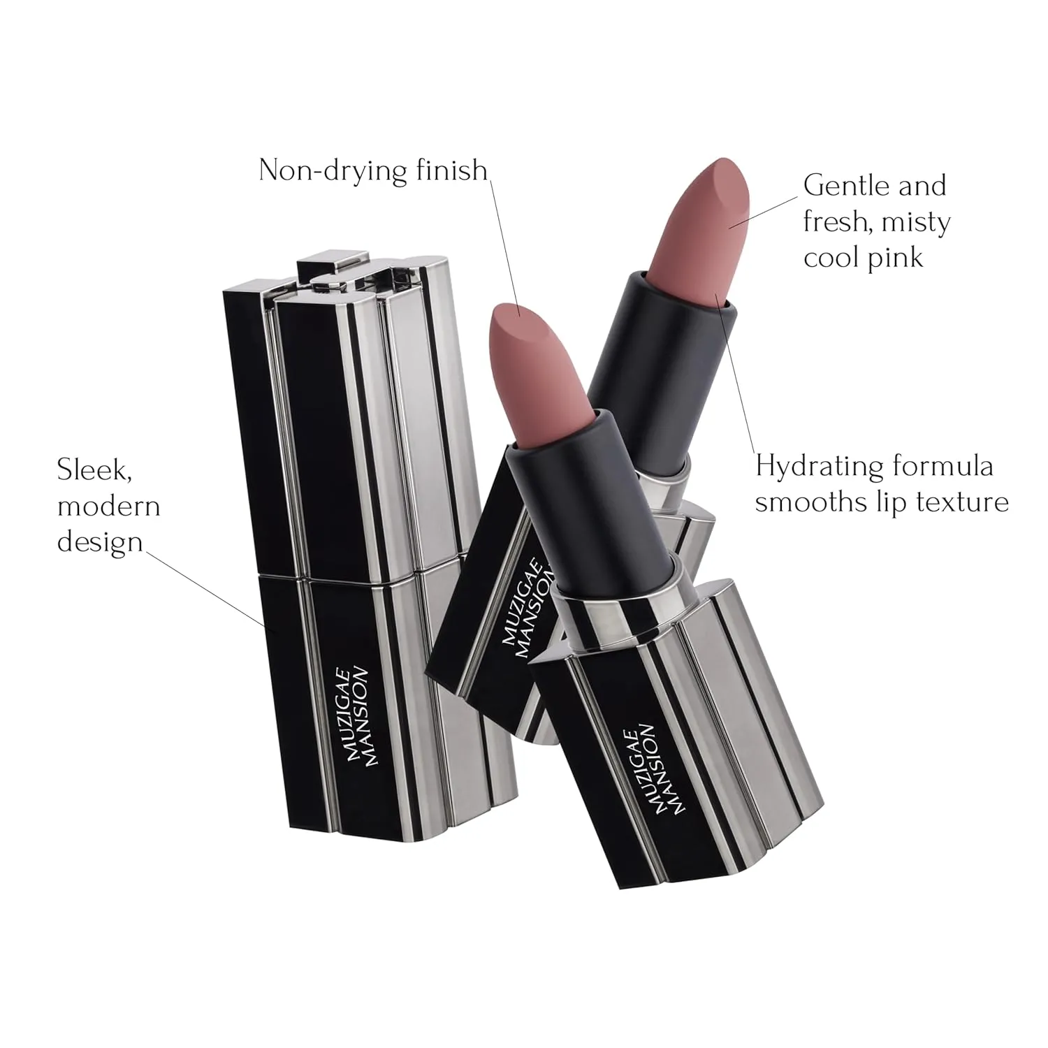 Moodwear Blur Lip Stick – Soft Blurring Tint, Long-Lasting Hydrating, Waterproof K-Beauty – MLBB & Bold Red Shades (Sleek Metallic Design) (Soft Matte Blurring Effect) (005 BABE)