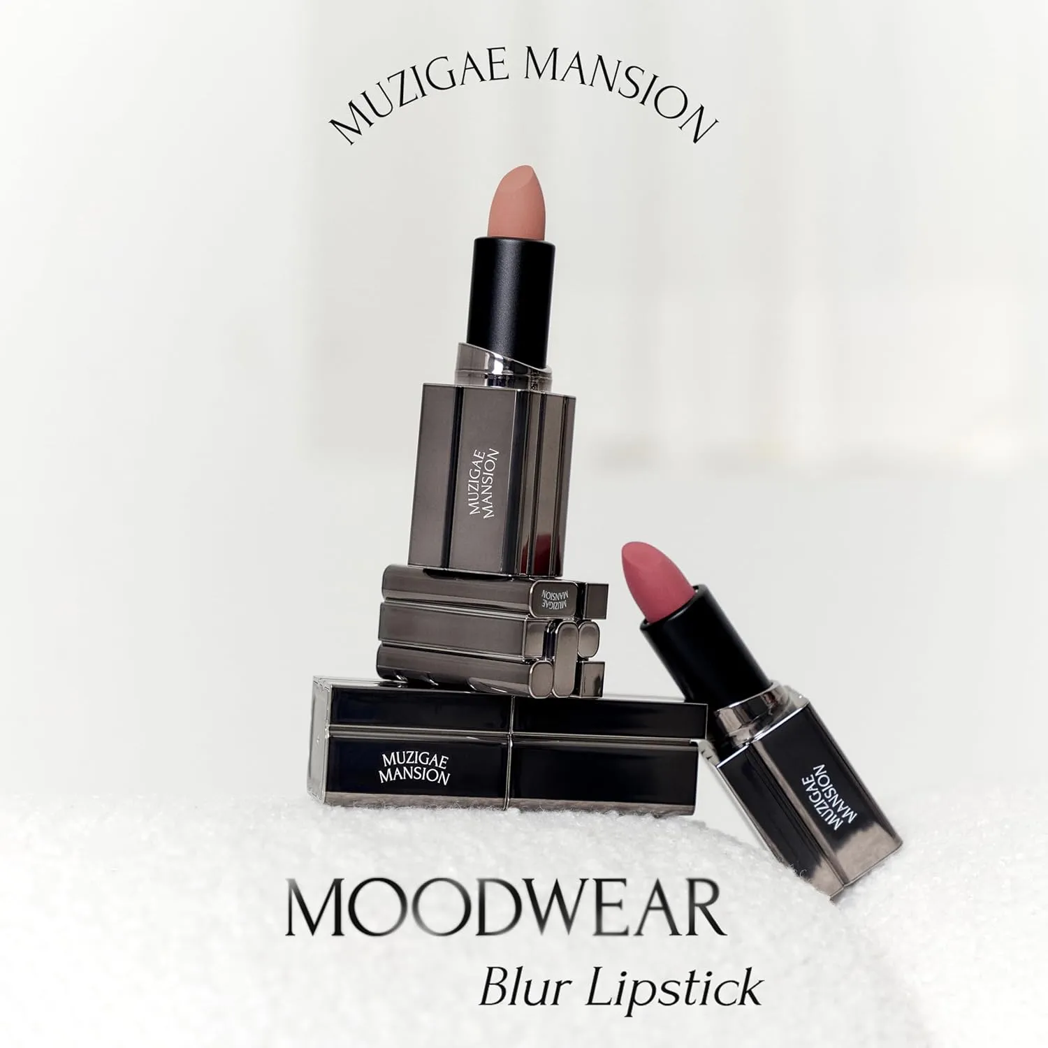 Moodwear Blur Lip Stick – Soft Blurring Tint, Long-Lasting Hydrating, Waterproof K-Beauty – MLBB & Bold Red Shades (Sleek Metallic Design) (Soft Matte Blurring Effect) (005 BABE)