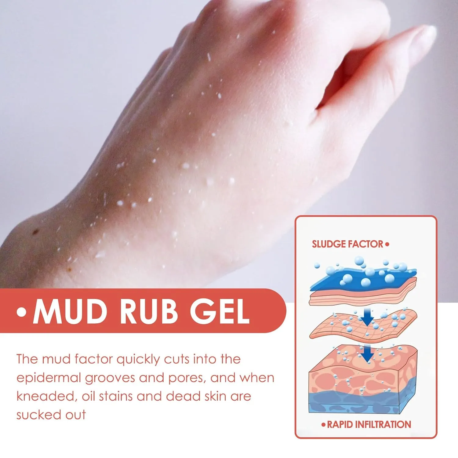 Mud Rub Exfoliating Whitening, Mud Rubbing Artifact, Rubbing Mud For Skin Whitening, Mud Rub Exfoliating Whitening for Skin, Rubbing Mud Gel (Camellia)