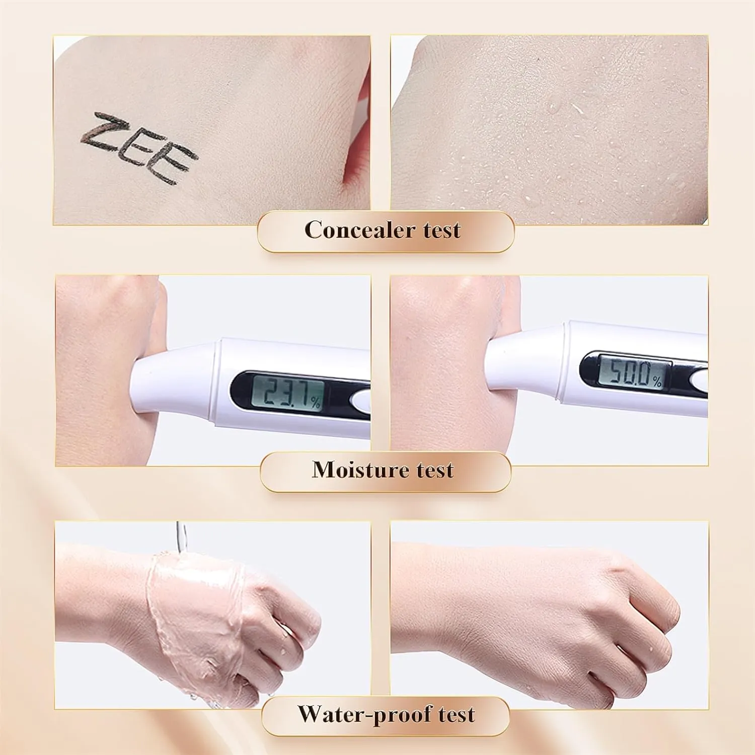 Mushroom Head Air Cushion CC Cream Strong Concealer, Moisturizing BB Cream Makeup Base Primer Even Skin Tone for All Skin Types, Face Makeup Cushion Foundation Long Lasting (Nude)