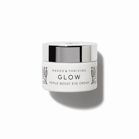 Naked & Thriving Glow Triple Boost Eye Cream | Hyaluronic Acid & Squalane | Hydrate, Moisturize & Nourish | Vegan, & Naturally-Derived | Highly-Concentrated Antioxidant Blend (15mL)