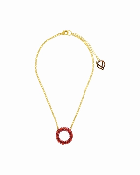 Neon Fuchsia Ellie Handmade Crochet Necklace