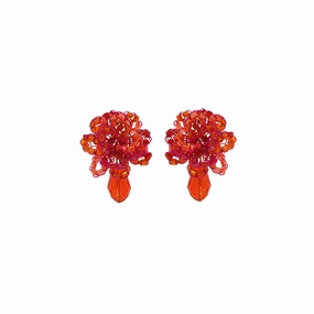 Neon Fuchsia Mix Drizzle Mini Post Handmade Earrings