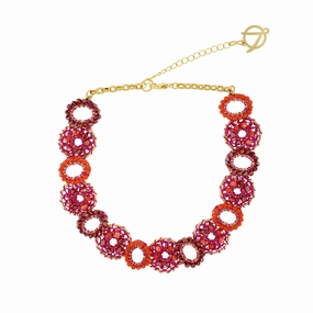 Neon Fuchsia Mix Moira Choker Handmade Necklace