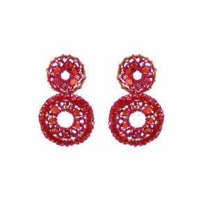 Neon Fuchsia Mix Moira Handmade Earrings
