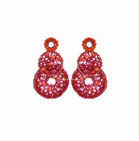 Neon Fuchsia Mix Moira Trio Handmade Earrings