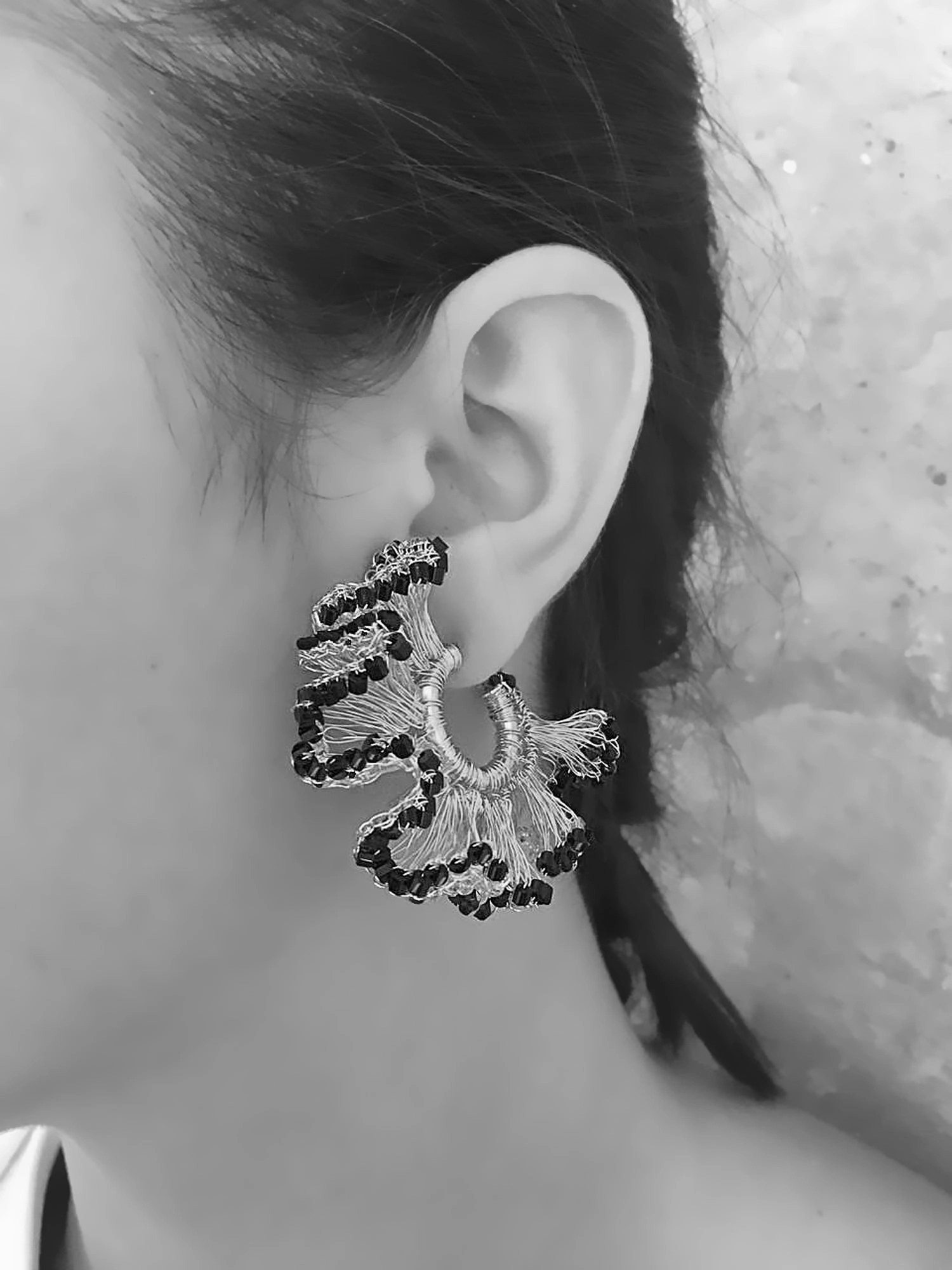 Neon Fuchsia Mix Rio Hoops Handmade Crochet Earrings