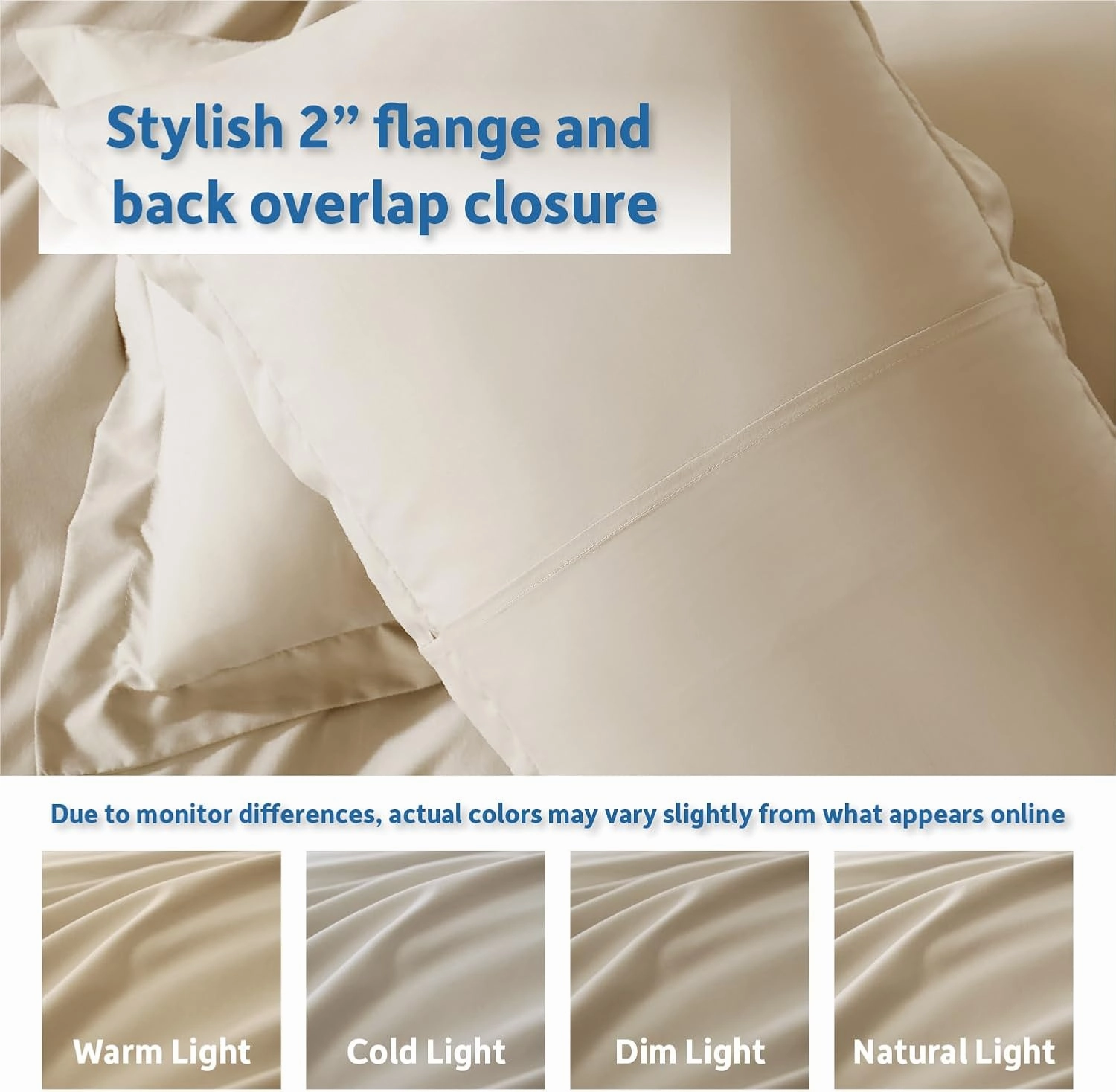 Nestl Beige Cream Duvet Cover Full Size - Soft Double Brushed Full Size Duvet Cover Set, 3 Piece, with Button Closure, 1 Duvet Cover 80x90 inches and 2 Pillow Shams