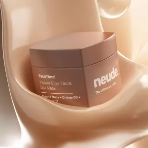 Neu de FaceTime Instant Brightening Glow Face Mask 50ml – De-Tan Milk Face Pack with Yogurt Filtrate, Orange Oil & Kojic Acid for Glowing Skin, Blackhead Removal, Anti-Pigmentation & All Skin Types