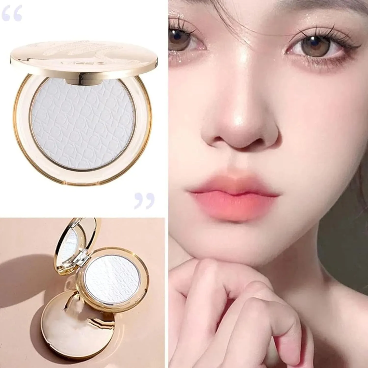 New Golden Diamond Face Powder, Summer Oil Control Pressed Powder, Matte Perfections Pressed Powder, Face Powder Compact, Setting Powder For Makeup Long Lasting (#03 Natural)