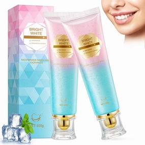 Niacinamide Whitening Toothpaste, Acssart Radiant Whitening Toothpaste, Complete Care Toothpastes, Remove Tooth Stains, Repair and Protect Teeth, Natural Peppermint (2PC)