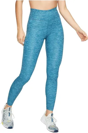 Nike Women's One Luxe Heathered Mid-Rise Training Leggings (Dark Atomic Teal/Clear, Medium)