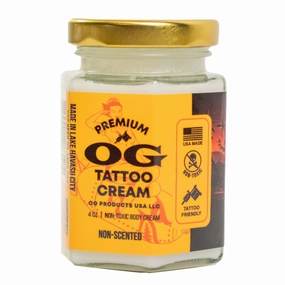 OG Face & Body Tattoo Cream All Natural Organic Tallow MCT Coconut Oil Tattoo Aftercare 90 Day Supply, Salve Tattoo Maintenance Made in USA Veteran Owned (4 Oz, 1 Pack)