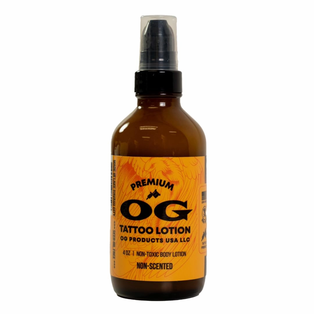 OG Face & Body Tattoo Lotion All Natural Organic Tallow MCT Coconut Oil Tattoo Aftercare 90 Day Supply, Salve Tattoo Maintenance Made in USA Veteran Owned (4 oz, 1 Pack)