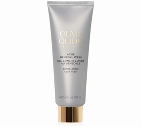 OLIVIA QUIDO Clinical Skincare Acne Benzoyl Wash 4oz, Acne Face Wash for Women and Men, Facial Skin Care Product for Acne-Prone Skin, 2.5 Percent Benzoyl Peroxide Face Wash with Hyaluronic Acid