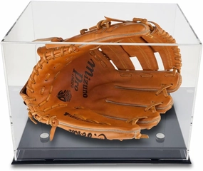 OnDisplay Deluxe UV-Protected Baseball Glove Display Case - Black Base - Luxe Handmade Acrylic Case for Boxing Glove, Die-Cast Cars, Baseball Mitt and More