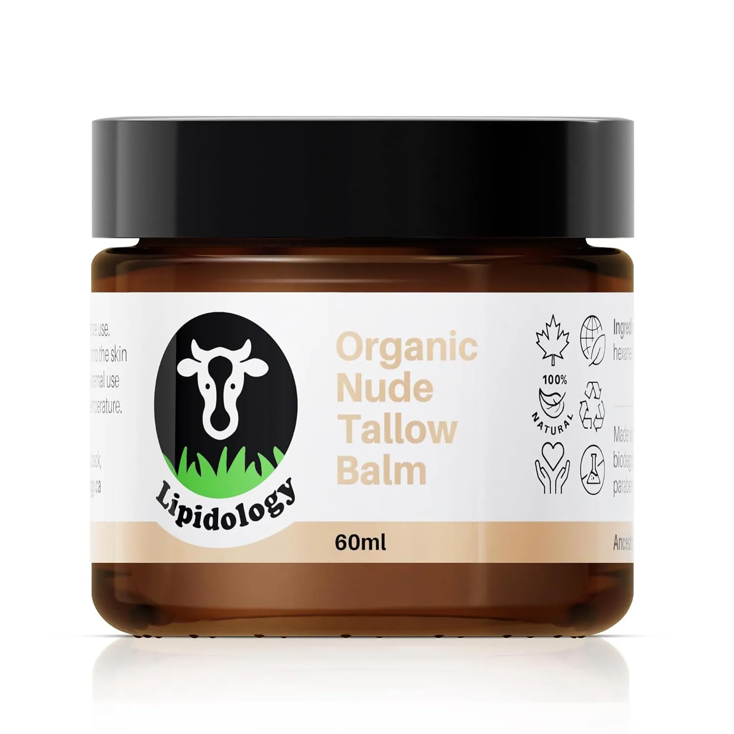 Organic Nude Tallow Balm, Unscented, 60 ml