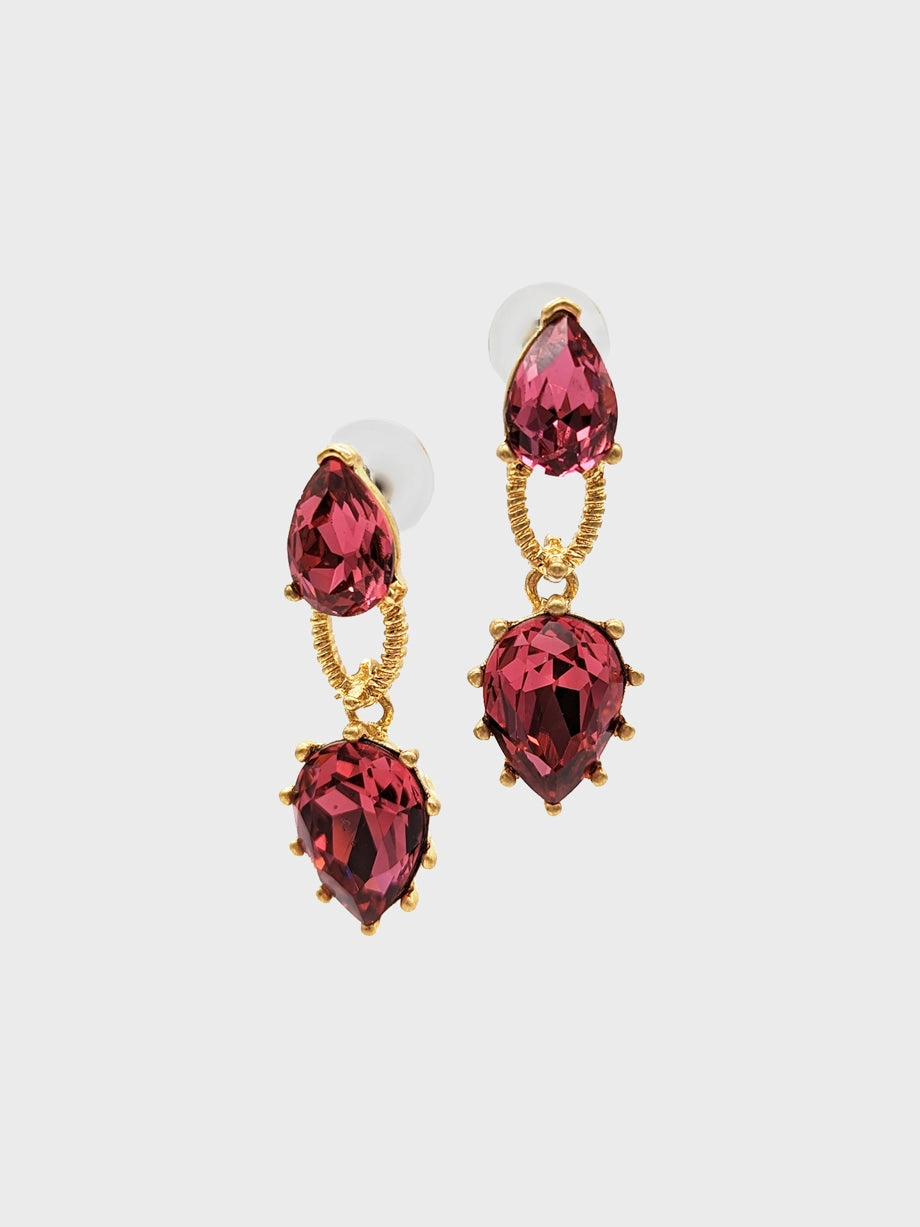 Oscar De La Renta • Pink Drop Earrings