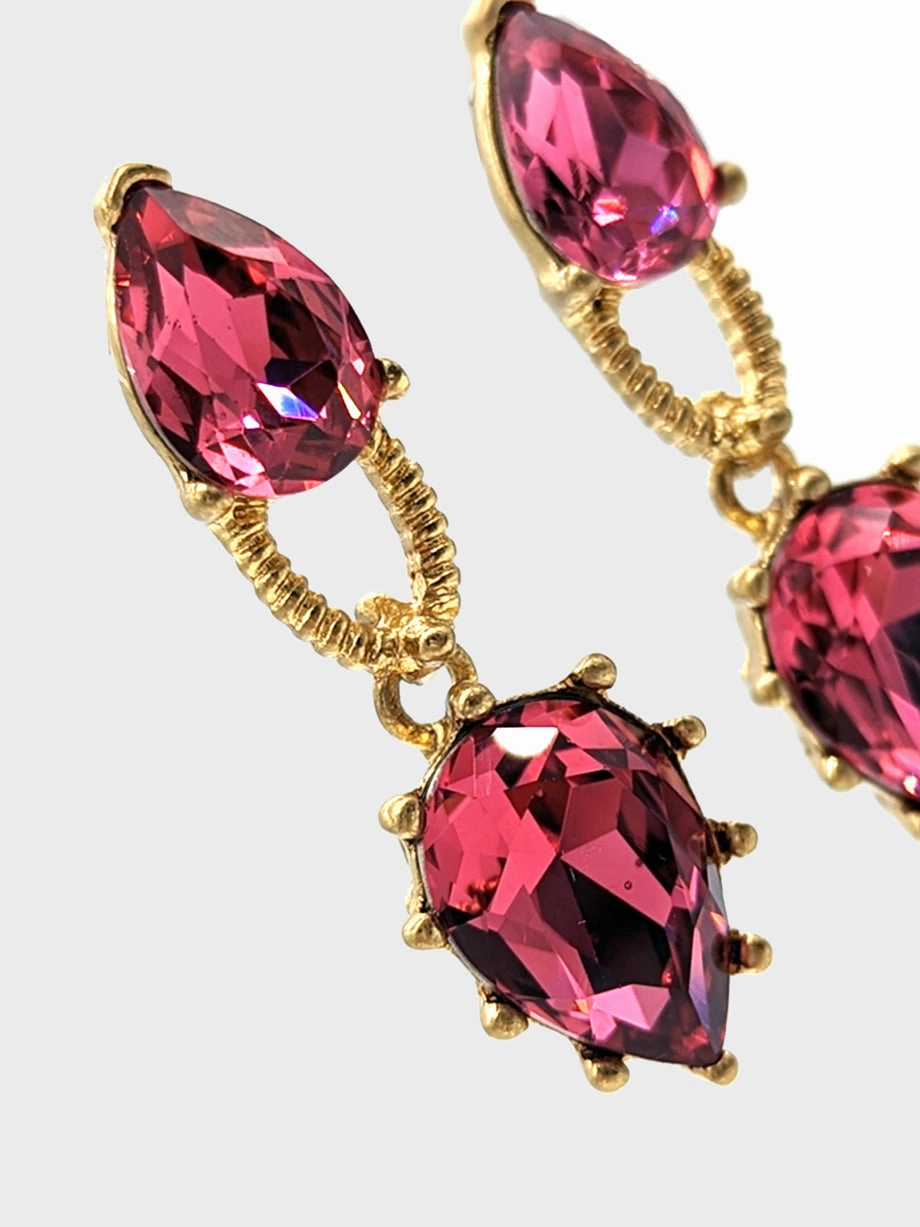 Oscar De La Renta • Pink Drop Earrings