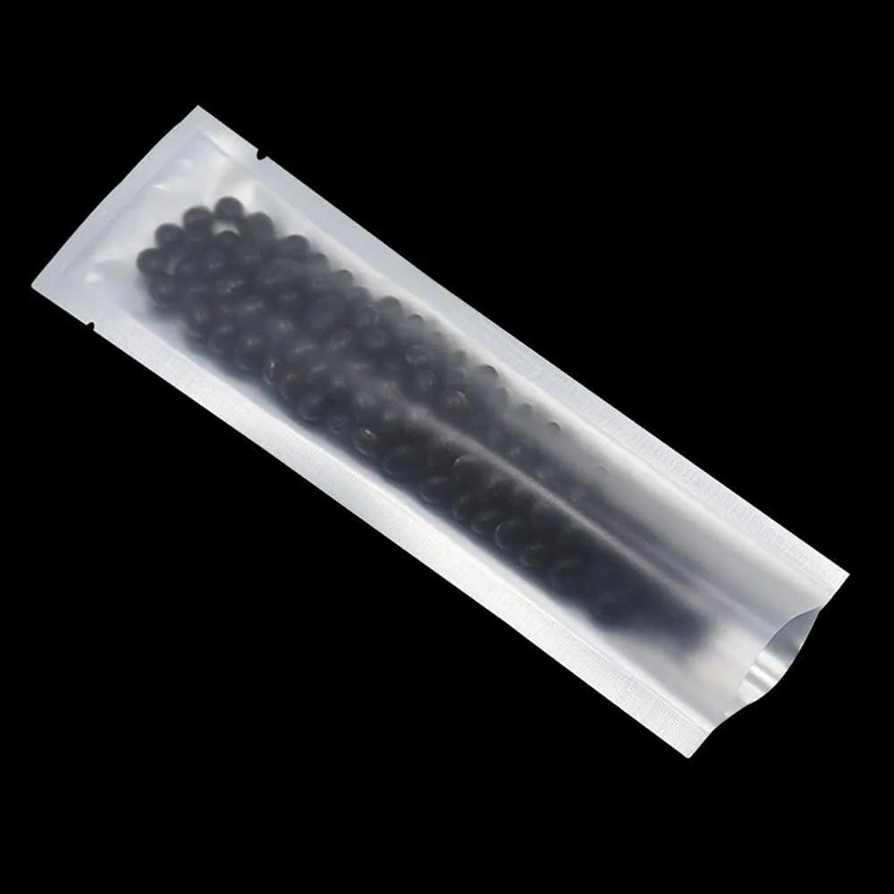 PABCK 1000 Pcs 2.1x7.08 inch (Inside Size 1.77x6.69 inch) Clear Front Vacuum Heat Sealable Pure Mylar Foil Bag for Travel Sampling Packaging Food Storage Aluminum Foil Candy Coffee Powder Package